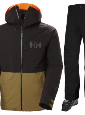 Helly Hansen Powderface/Legendary skisæt, Herre, sort/brun