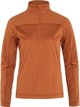 Fjällräven Abisko Lite Fleece Half Zip Woman-terracotta Brun-S - Fleecejakker og softshell