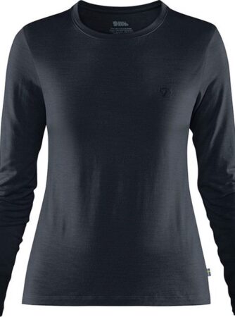 Fjällräven Abisko Wool LS Kvinder / Damer-Mørkeblå-L - T-Shirts