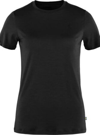 Fjällräven Abisko Wool SS Kvinder / Damer-Sort-M - T-Shirts