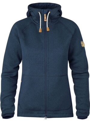 Fjällräven Övik Fleece Hoodie Kvinder / Damer-Mørkeblå-L - Fleecejakker og softshell