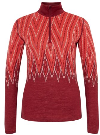 Kari Traa Juliane Merinould Halfzip Skiundertrøje Dame, rouge