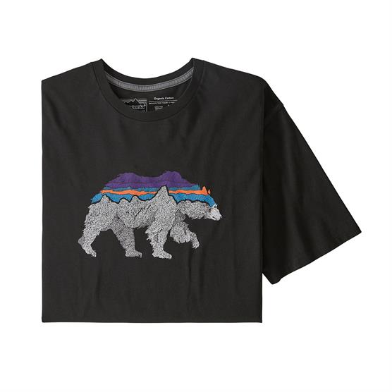 Patagonia Mens Back For Good Organic T-Shirt, Black / Bear Patagonia Mens Back For Good Organic T-Shirt, Black / Bear