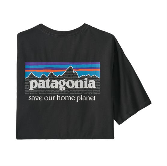 Patagonia Mens P-6 Mission Organic T-Shirt, Ink Black Patagonia Mens P-6 Mission Organic T-Shirt, Ink Black