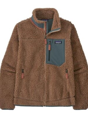 Patagonia Womens Classic Retro-X Jacket, Pampas Tan / Green