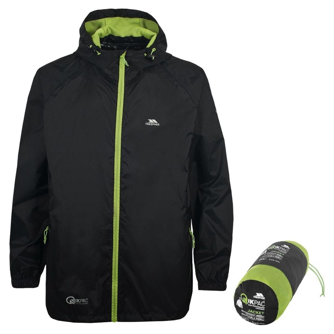 Regnjakke unisex - Trespass Qikpac - Sort Regnjakke unisex - Trespass Qikpac - Sort