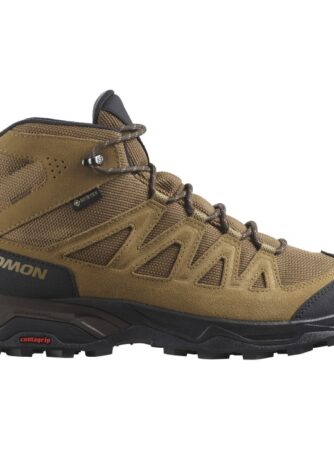 Salomon X Ward Leather Mid GTX Herre / Mænd, kang/Sort/dull-41 1/3 / UK 7,5 - Vandrestøvler
