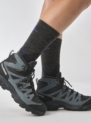 Salomon X Ward Leather Mid GTX Kvinder / Damer, Blå/Sort-38 / UK 5 - Vandrestøvler