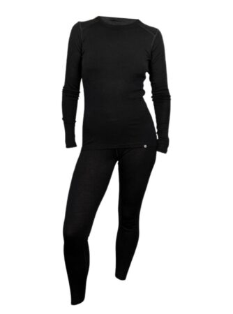 Uldundertøj sæt - Dame - 100% merino uld - Sort
