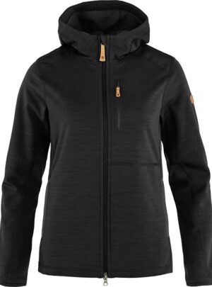 Fjällräven Keb Fleece Hoodie Kvinder / Damer-Sort-L - Fleecejakker og softshell