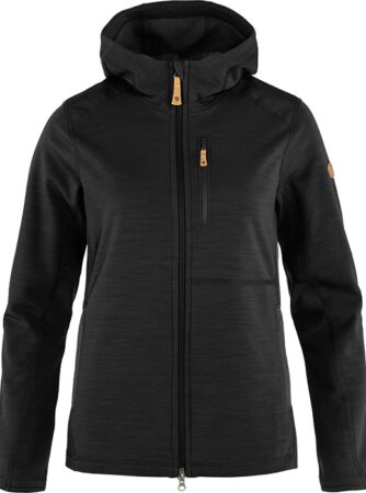 Fjällräven Keb Fleece Hoodie Kvinder / Damer-Sort-L - Fleecejakker og softshell
