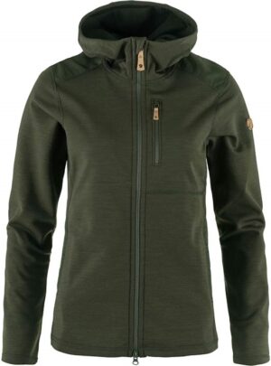 Fjällräven Keb Fleece Hoodie Kvinder / Damer-deep Grøn-L - Fleecejakker og softshell