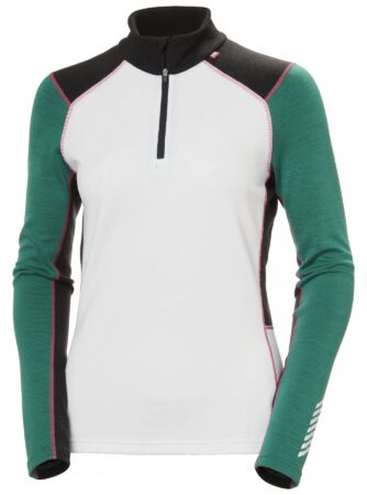 Helly Hansen Lifa Merino Midweight 1/2 Zip, dame, grøn/hvid