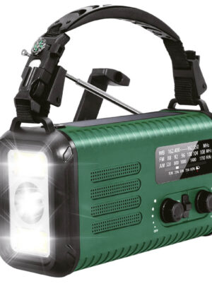 Nødradio FM/AM - 20.000 mAh powerbank - Håndsving - Solcelle