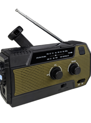 Nødradio FM/AM - 4000 mAh powerbank - Håndsving - Solcelle