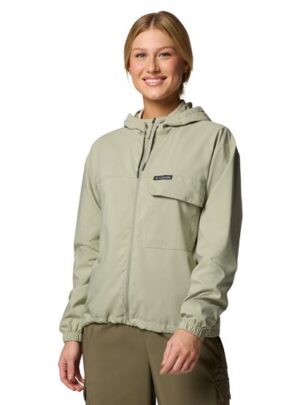 Columbia Womens Skien Valley Hooded LS Shirt, Safari