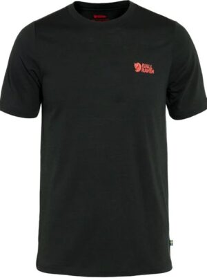 Fjällräven Abisko Wool Logo SS Herre / Mænd-Sort-XL - T-Shirt, Polo-shirt