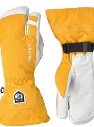 Hestra Army Leather Heli Ski, 3-finger skihandsker, gul