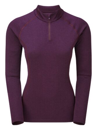 Montane F Dart Zip Neck, dame, mørkelilla