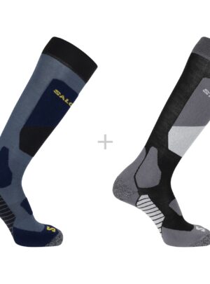 Salomon S/Access, skistrømper, 2-pak, sort/blå