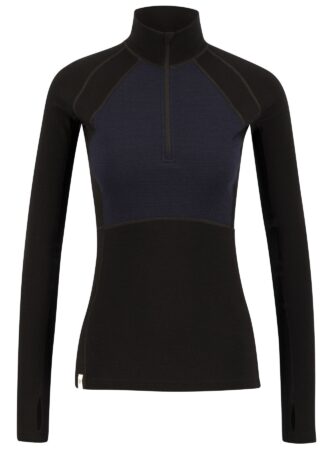 Ulvang Peak Map Half Zip, skiundertrøje, dame, sort/mørkeblå