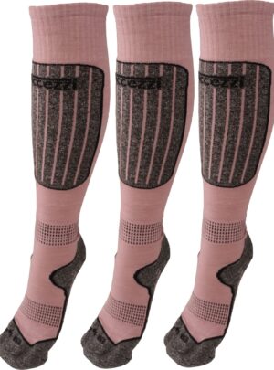 Accezzi Merino 20, skistrømper, dame, 3 par, lyserød
