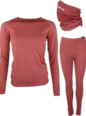 Helios Merino One, sæt + halsedisse, dame, lyserød
