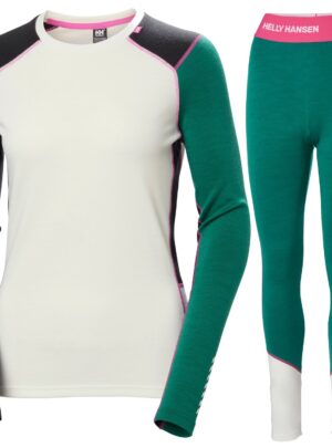 Helly Hansen Lifa Merino Midweight Crew, sæt, dame, grøn
