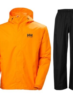 Helly Hansen Seven J/HH Rain, regnsæt, herre, orange/sort