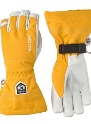 Hestra Army Leather Heli Ski, skihandsker, gul