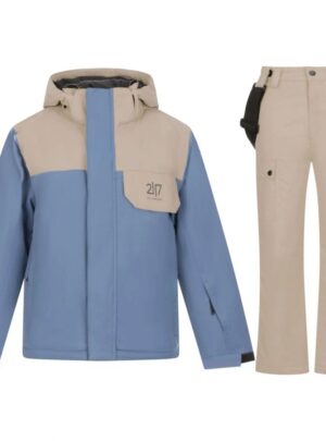 2117 of Sweden Misan skijakke/skibukser sæt, junior, blå/beige