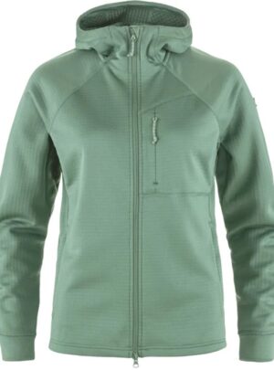 Fjällräven Abisko Grid Fleece Hoodie Kvinder / Damer-patina green-M - Fleecejakker og softshell
