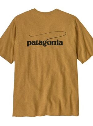Patagonia Mens Casting Logo Responsibili-Tee, Pufferfish Gold