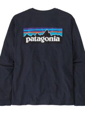 Patagonia Mens L/S P-6 Logo Responsibili-Tee, New Navy