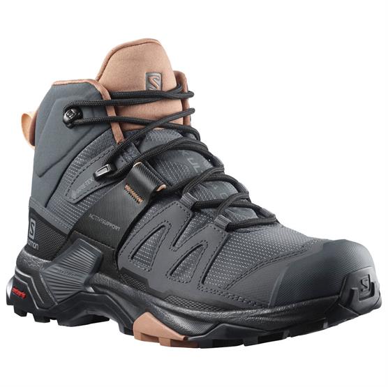 Salomon X Ultra 4 Mid Wide GTX Womens, Ebony / Mocha Mousse Salomon X Ultra 4 Mid Wide GTX Womens, Ebony / Mocha Mousse