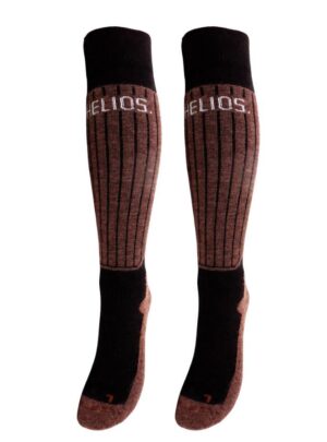 Helios Merino One 60, skistrømper, 2 par, brun