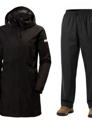 Helly Hansen Aden Long/HH Rain, regnsæt, dame, sort