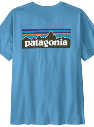 Patagonia Mens P-6 Logo T-Shirt, Shore Blue