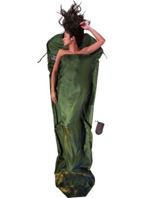 Cocoon MummyLiner,100% Silk, dark olive green