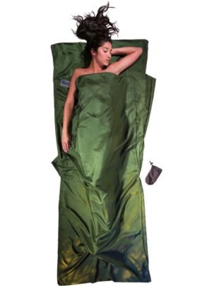 Cocoon TravelSheet,100% Silk, Sovepose, dark olive green