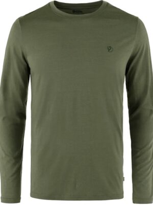Fjällräven Abisko Wool LS Herre / Mænd-laurel green-M - T-Shirt, Polo-shirt