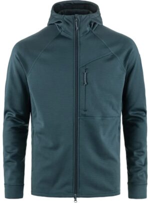 Fjällräven Grid Fleece Hoodie Herre / Mænd-mountain blue-M - Fleecejakker