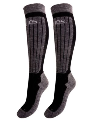 Helios Merino One 60, skistrømper, 2 par, sort