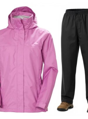 Helly Hansen Aden/HH Rain, regnsæt, dame, pink/sort