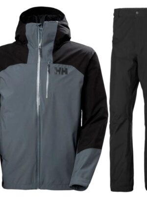 Helly Hansen Loke 2L skaljakke + skalbukser, herre, alpine frost/sort