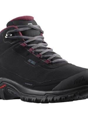 Salomon Shelter CS Waterproof Kvinder / Damer Vinterstøvle, black/ebony/wine tasting-37 1/3 / UK 4,5 - Vintersko, vinterstøvler