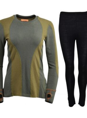 Aeonian/Helios skiundertøj, sæt, dame, grøn/sort