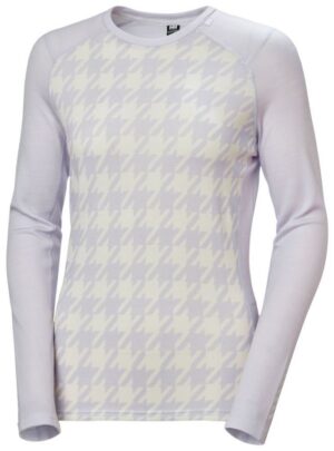 Helly Hansen Lifa Merino Midweight Graphic Crew, dame, lyselilla