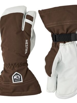 Hestra Army Leather Heli Ski, 3-finger skihandsker, brun