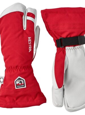 Hestra Army Leather Heli Ski, 3-finger skihandsker, rød